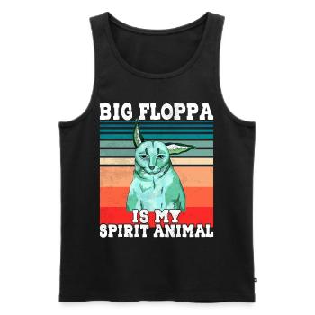 Großer Floppa Geist Tier - Männer Premium Bio Tank Top - Schwarz - Vorne - Michal (187cm)