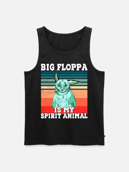 Großer Floppa Geist Tier - Männer Premium Bio Tank Top - Schwarz