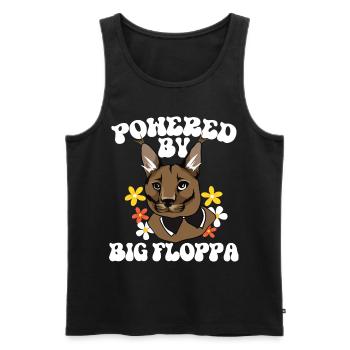 Powered by Big Floppa Caracal - Männer Premium Bio Tank Top - Schwarz - Vorne - AI Model Male 178 light (178cm)
