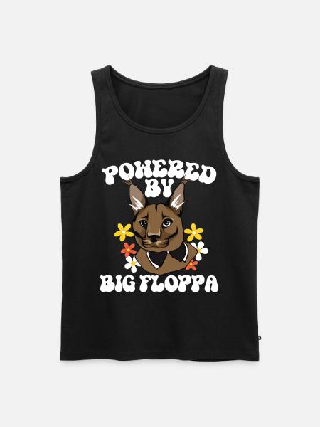 Powered by Big Floppa Caracal - Men's Premium Organic Tank Top - black