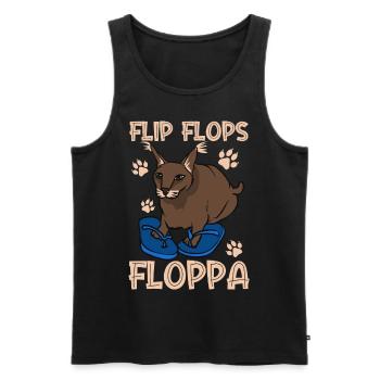Big Floppa Karakal Cat Meme - Débardeur bio Premium Homme - noir - Devant - Michal (187cm)