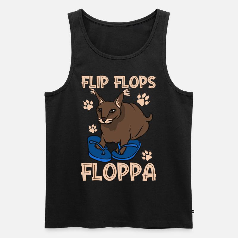 Großer Floppa Karakal Katze Meme - Männer Premium Bio Tank Top - Schwarz