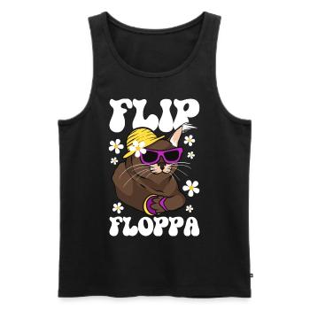Big Floppa Karakal Cat Meme - Débardeur bio Premium Homme - noir - Devant - Michal (187cm)