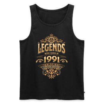 1991 legend birthday 1991 year of birth - Men's Premium Organic Tank Top - black - Front - AI Model Male 178 light (178cm)