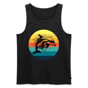Delfin - Männer Premium Bio Tank Top - Schwarz - Vorne - Michal (187cm)