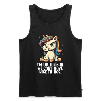 I'm The Reason We Can't Have Nice Things. - Men's Premium Organic Tank Top - black - Front - AI Model Male 178 light (178cm)