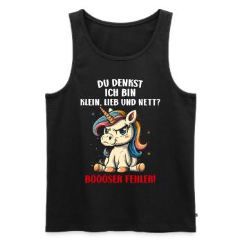 You think I'm small, sweet and nice, bad mistake - Men's Premium Organic Tank Top - black - Front - Michal (187cm)