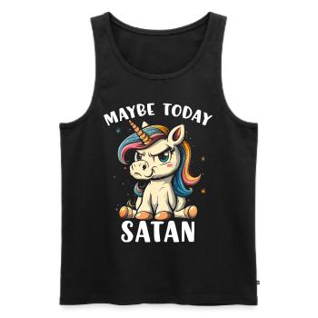 Maybe Today Satan - Männer Premium Bio Tank Top - Schwarz - Vorne - Michal (187cm)