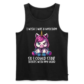 I Wish Was A Unicorn - Männer Premium Bio Tank Top - Schwarz - Vorne - AI Model Male 178 light (178cm)