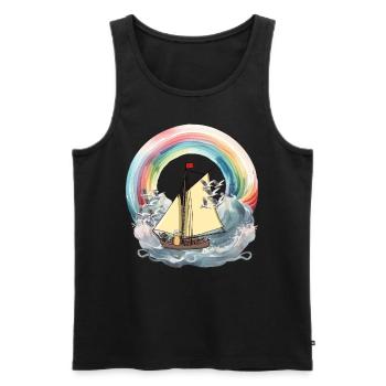 Peanut Maritime Sailing Ship Ship Ships Boat - Men's Premium Organic Tank Top - black - Front - AI Model Male 178 light (178cm)