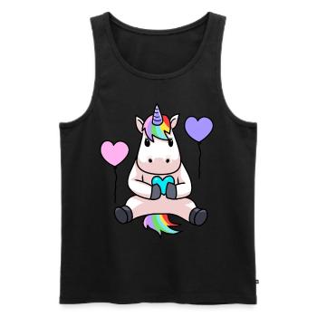 Licorne Anniversaire Cadeau d’anniversaire Enfants - Débardeur bio Premium Homme - noir - Devant - Michal (187cm)