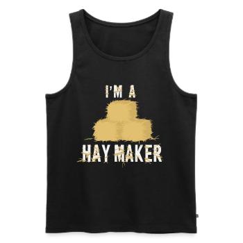 Lustiger Heumacher Bauernhof Lebensstil Heu - Männer Premium Bio Tank Top - Schwarz - Vorne - AI Model Male 178 light (178cm)