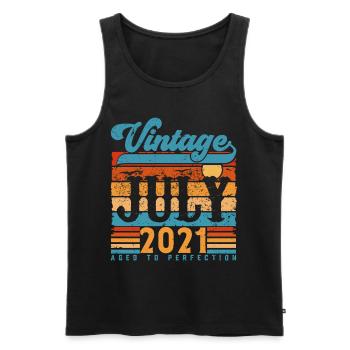 July 2021, July 2021 Birthday Gift. - Men's Premium Organic Tank Top - black - Front - Michal (187cm)