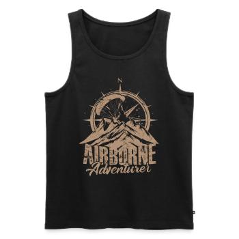 Paragliding Paraglider Gleiter Airborne Adventurer - Männer Premium Bio Tank Top - Schwarz - Vorne - AI Model Male 178 light (178cm)