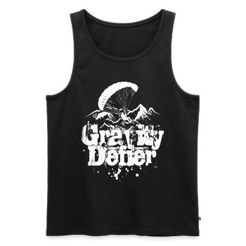 Paragliding Paraglider Gleiter Gravity Defier - Männer Premium Bio Tank Top - Schwarz - Vorne - AI Model Male 178 light (178cm)