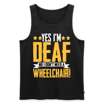 Gehörlosenstolz ASL - Männer Premium Bio Tank Top - Schwarz - Vorne - AI Model Male 178 light (178cm)