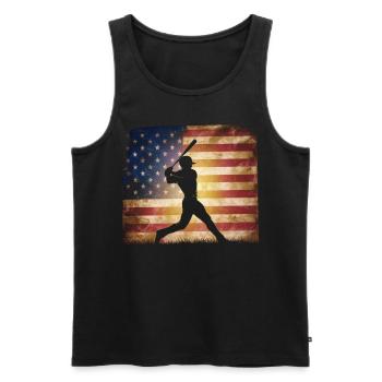 Baseball Hommes Femmes Enfants Joueur Lanceur Softball - Débardeur bio Premium Homme - noir - Devant - Michal (187cm)