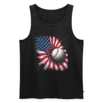 Baseball Men Women Kids Player Pitcher Softball - Männer Premium Bio Tank Top - Schwarz - Vorne - AI Model Male 178 light (178cm)