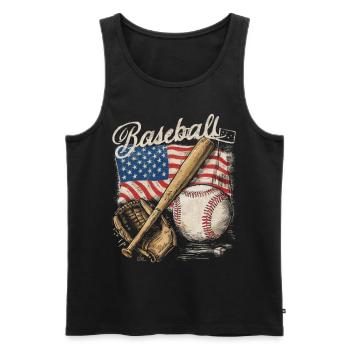 Baseball Hommes Femmes Enfants Joueur Lanceur Softball - Débardeur bio Premium Homme - noir - Devant - Michal (187cm)