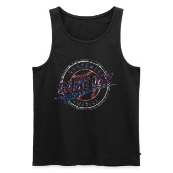 Baseball Men Women Kids Player Pitcher Softball - Männer Premium Bio Tank Top - Schwarz - Vorne - AI Model Male 178 light (178cm)