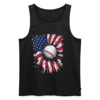 Baseball Men Women Kids Player Pitcher Softball - Männer Premium Bio Tank Top - Schwarz - Vorne - AI Model Male 178 light (178cm)