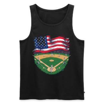 Baseball Men Women Kids Player Pitcher Softball - Männer Premium Bio Tank Top - Schwarz - Vorne - AI Model Male 178 light (178cm)