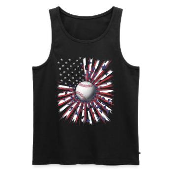 Baseball Men Women Kids Player Pitcher Softball - Männer Premium Bio Tank Top - Schwarz - Vorne - AI Model Male 178 light (178cm)