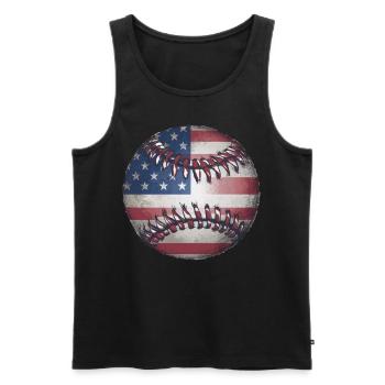 Baseball Hommes Femmes Enfants Joueur Lanceur Softball - Débardeur bio Premium Homme - noir - Devant - Michal (187cm)