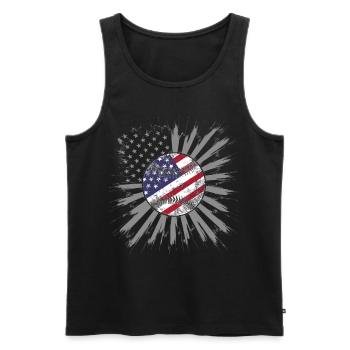 Baseball Hommes Femmes Enfants Joueur Lanceur Softball - Débardeur bio Premium Homme - noir - Devant - Michal (187cm)
