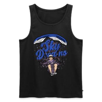 Paragliding Paraglider Gleiter Sky Dreams - Männer Premium Bio Tank Top - Schwarz - Vorne - Michal (187cm)
