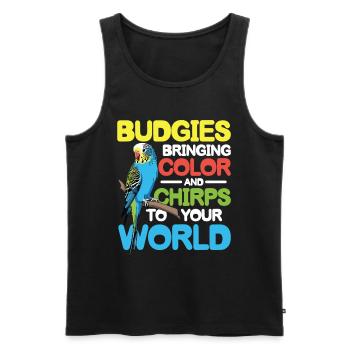 Budgies Bringing Color and Chirps To Your World - Männer Premium Bio Tank Top - Schwarz - Vorne - Michal (187cm)