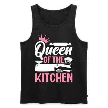 Chef cuisinier Femme Reine de la Cuisine - Débardeur bio Premium Homme - noir - Devant - Michal (187cm)