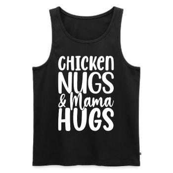 Nugs de poulet et câlins de maman Nuggets de poulet drôles - Débardeur bio Premium Homme - noir - Devant - Michal (187cm)
