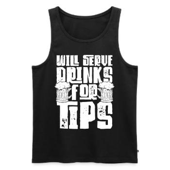 Bartender Mixologist Will Serve - Men's Premium Organic Tank Top - black - Front - AI Model Male 178 light (178cm)