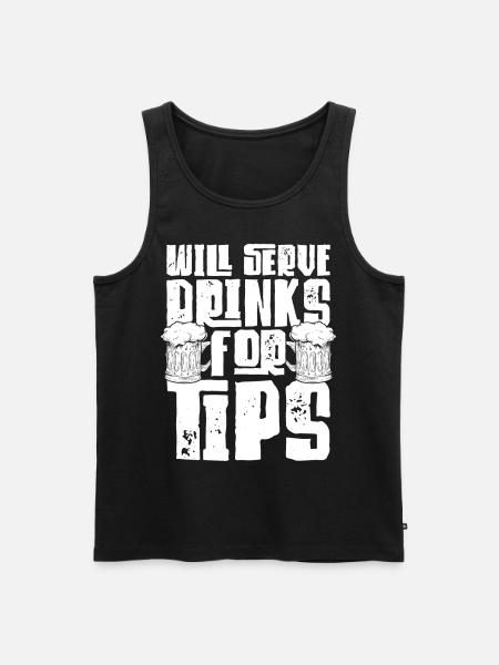 Bartender Mixologist Will Serve - Männer Premium Bio Tank Top - Schwarz