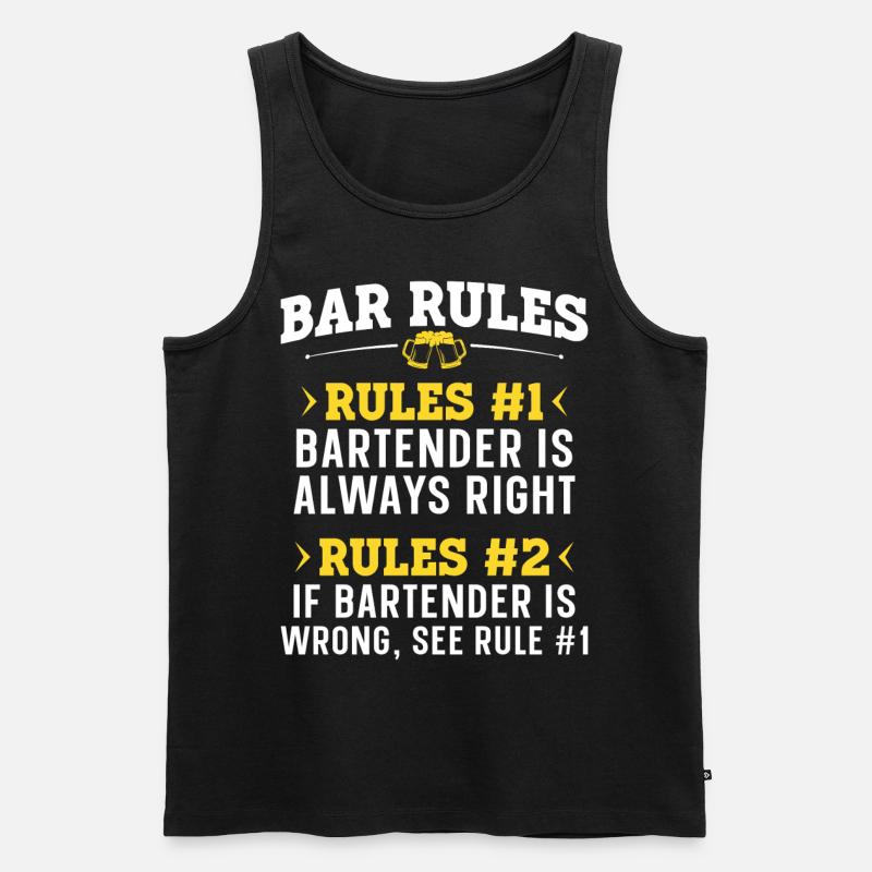 Bartender Mixologist Bar Rules - Men's Premium Organic Tank Top - black