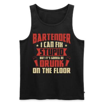 Bartender Mixologist Bartender I - Männer Premium Bio Tank Top - Schwarz - Vorne - Michal (187cm)