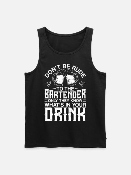 Bartender Mixologist Don't Be Rude - Men's Premium Organic Tank Top - black