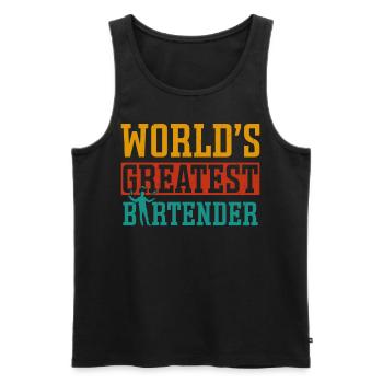 Bartender Mixologist World's - Men's Premium Organic Tank Top - black - Front - AI Model Male 178 light (178cm)