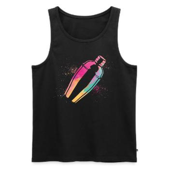 Bartender Mixologist Watercolors - Männer Premium Bio Tank Top - Schwarz - Vorne - AI Model Male 178 light (178cm)