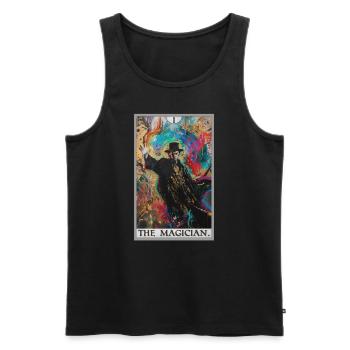 Tarotkarte The Magician Der Magier - Männer Premium Bio Tank Top - Schwarz - Vorne - AI Model Male 178 light (178cm)