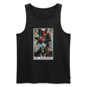 Tarotkarte The Magician Der Magier - Männer Premium Bio Tank Top - Schwarz - Vorne - AI Model Male 178 light (178cm)