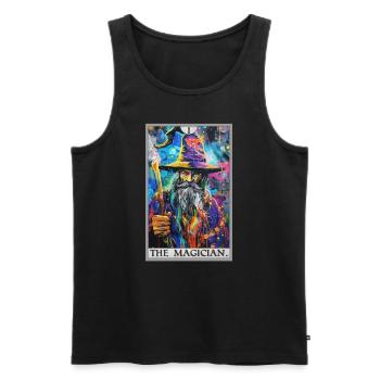Tarotkarte The Magician Der Magier - Männer Premium Bio Tank Top - Schwarz - Vorne - AI Model Male 178 light (178cm)