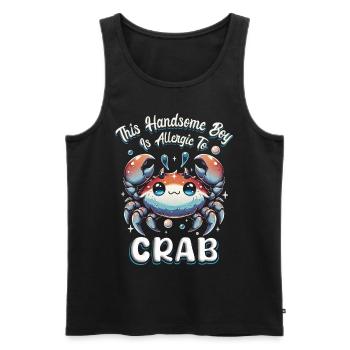 Allergie au cancer Allergique au crabe - Débardeur bio Premium Homme - noir - Devant - Michal (187cm)