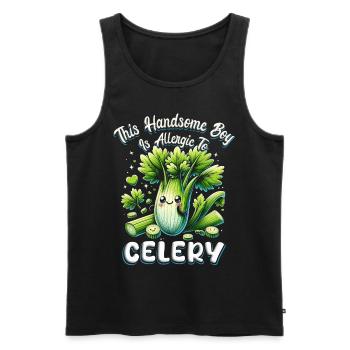 Allergie au céleri Allergique au céleri - Débardeur bio Premium Homme - noir - Devant - Michal (187cm)