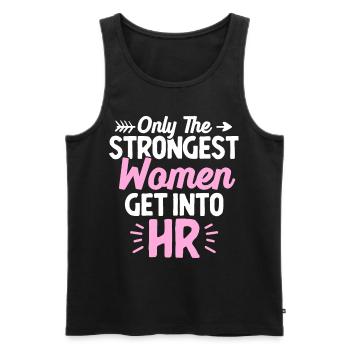 Human Resources HR Lady Nur die stärksten Frauen k - Männer Premium Bio Tank Top - Schwarz - Vorne - AI Model Male 178 light (178cm)