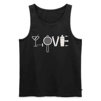 Bartender Mixologist Love - Männer Premium Bio Tank Top - Schwarz - Vorne - AI Model Male 178 light (178cm)