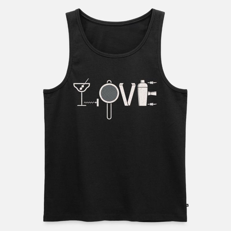 Bartender Mixologist Love - Männer Premium Bio Tank Top - Schwarz