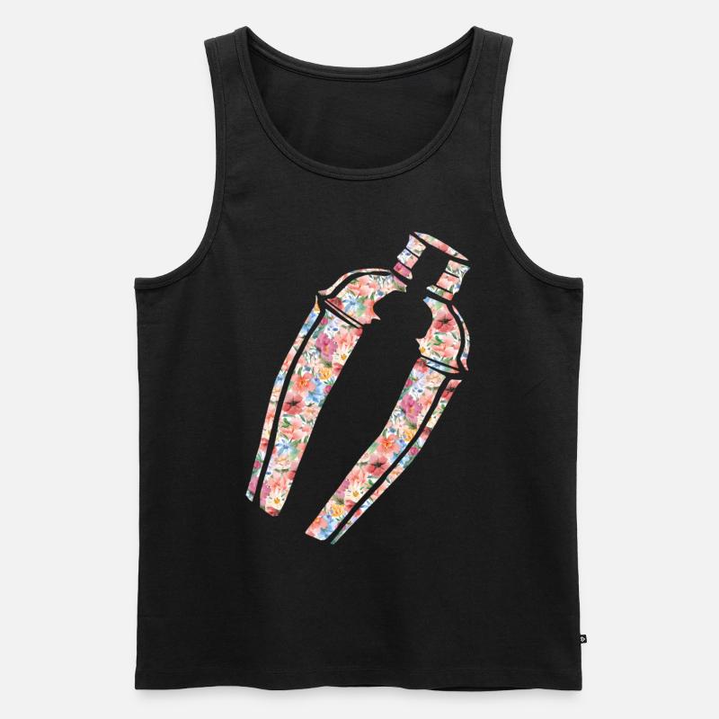 Bartender Mixologist Floral - Männer Premium Bio Tank Top - Schwarz