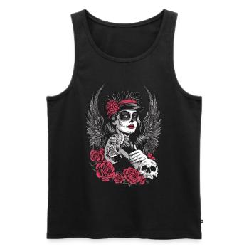 Gothik Girl für Gothik Fans - Männer Premium Bio Tank Top - Schwarz - Vorne - Michal (187cm)